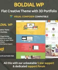 Boldial wp flat creative theme with 3d portfolio - EspacePlugins - Gpl plugins cheap