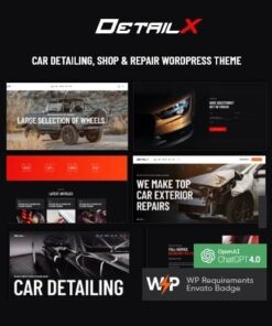 Detailx car detailing shop and repair wordpress theme - EspacePlugins - Gpl plugins cheap