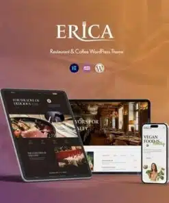 Erica restaurant and coffee wordpress theme - EspacePlugins - Gpl plugins cheap