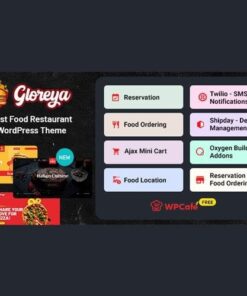 Gloreya food ordering and delivery restaurant wordpress theme - EspacePlugins - Gpl plugins cheap