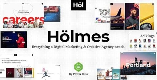Holmes digital agency theme - EspacePlugins - Gpl plugins cheap