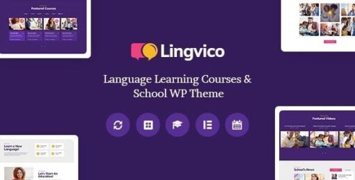 Lingvico language center and training courses wordpress theme - EspacePlugins - Gpl plugins cheap