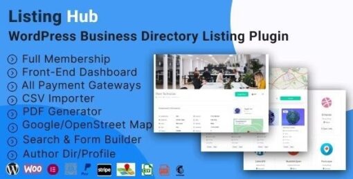 Listinghub wordpress business directory listing plugin - EspacePlugins - Gpl plugins cheap