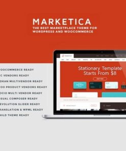 Marketica ecommerce and marketplace woocommerce wordpress theme - EspacePlugins - Gpl plugins cheap