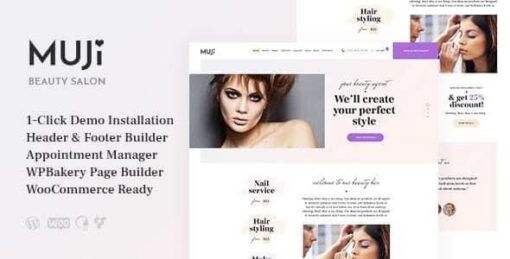Muji beauty shop and spa salon wordpress theme - EspacePlugins - Gpl plugins cheap