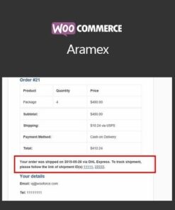 Woocommerce aramex - EspacePlugins - Gpl plugins cheap
